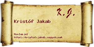 Kristóf Jakab névjegykártya